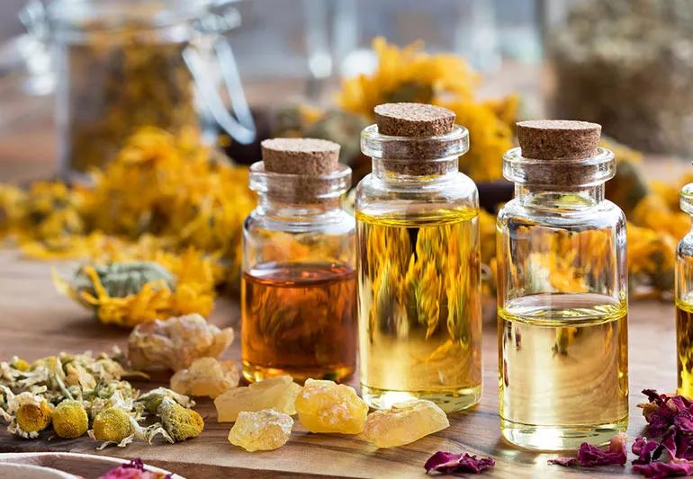 Essential oils and natural botanical ingredients for skincare